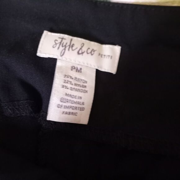 Style & Co PM Black Pull On Stretch Ankle High Waist Dress Business Pants - Picture 2 of 8